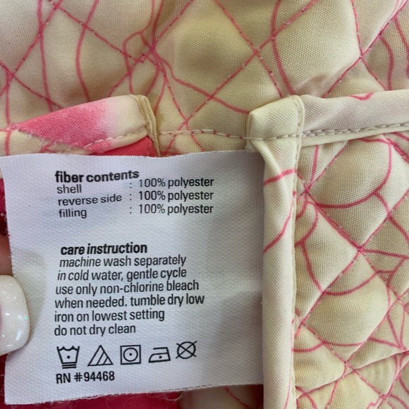 ESPRIT QUILTED Y2K PINK REVERSIBLE FLORAL FULL ZIP LS JACKET SIZE LARGE NWOT - Picture 16 of 16